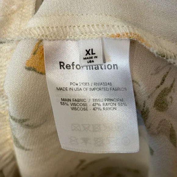 Reformation Lemon Print Puff Sleeve Dress | Bristol in Citron - Picture 7 of 8